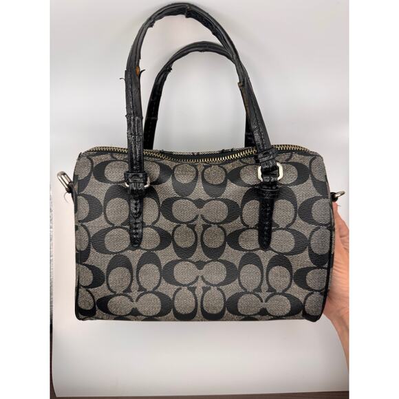 Vtg Coach Black Signature Canvas and Leather Legacy Haley Satchel - Picture 2 of 12